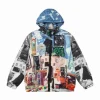 LV Patchworked Oversized Hooded Blouson Jacket