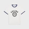 Celine Blason Loose T-shirt Cotton Jersey Off White