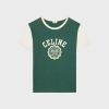 Celine Blason Regular T-shirt Cotton Jersey MOSS GREEN