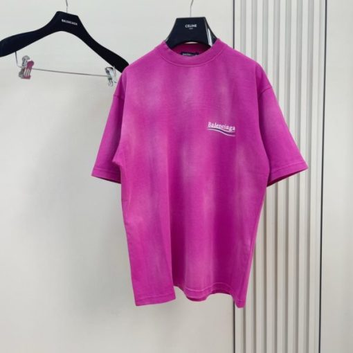Balenciaga Small Wave Logo T-Shirt Pink - XXL