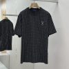 LV Crystal Embellished Cotton T-Shirt Black