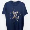 LV Embroidered Cotton T-Shirt Blue