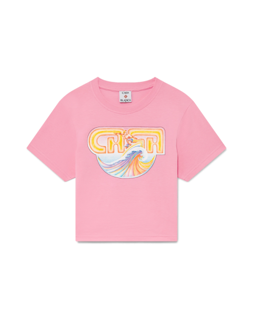 Casablanca Casa Surf Cropped T-Shirt Pink
