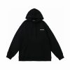 Balenciaga White Small Logo Hoodie Black