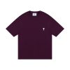 AMI Paris Cropped T-Shirt Maroon