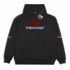 Balenciaga Red Icon Logo Hoodie Black