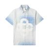 CASABLANCA Polo Check White Sky Blue T Shirt With Monogram Design