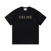 Celine Loose Cotton T-shirt Black With A Studded Logo