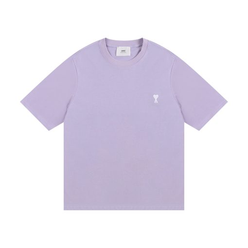 AMI Paris Cropped T-Shirt Purple