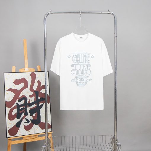 Celine Oversized Cotton T-shirt With A Graphic Design White