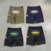 Corteiz Guerillaz Cargo Shorts, Featuring A Prominent Alcatraz Logo Print