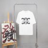 Celine Loose T-shirt Cotton Jersey Featuring The Brand's Signature 'Triomphe' Logo Print White