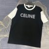 Celine Loose T-Shirt  Cotton Jersey With Studs Black And White