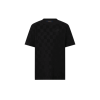 LV Damier French Terry Cotton T-Shirt Meteorite Grey