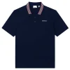 Burberry Johnston Icon Stripe Short Sleeve Polo T-shirt Black