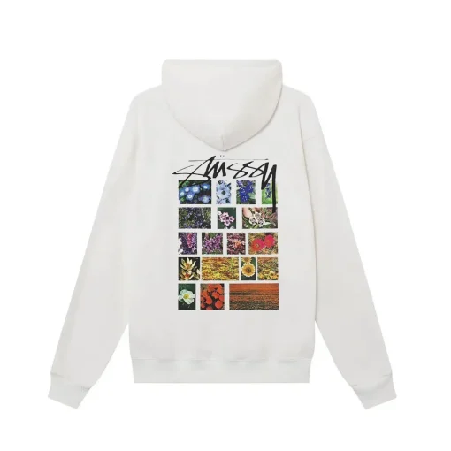 Stussy Camelias Hoodie White Cotton