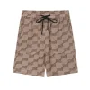 Balenciaga BB Logo Brown Check Shorts Beige