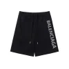 Balenciaga White Long Logo Shorts Black