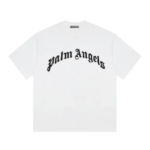 Palm Angels Curved Logo Tee Black/White