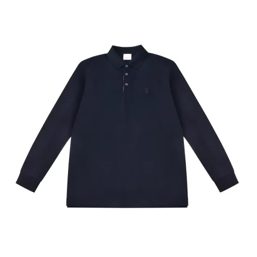 Burberry Long Polo T-Shirt Navy Blue