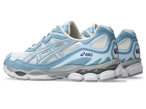 ASICS GEL-NYC Cream Sneakers – Unisex Sportstyle Heritage Shoes with Arctic Sky Accents