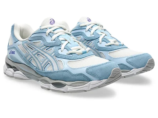 ASICS GEL-NYC Cream Sneakers – Unisex Sportstyle Heritage Shoes with Arctic Sky Accents