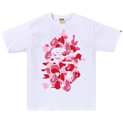 BAPE ABC Camo Rebuild Big Ape Head Tee ‘White/Pink’