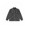 Balenciaga All-Over Logo Denim Jacket Black