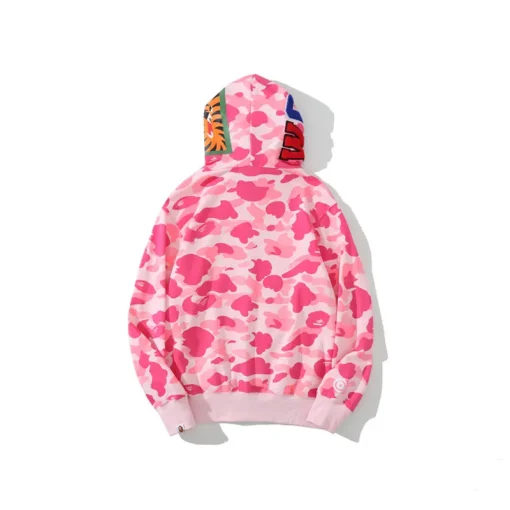 BAPE Classic Shark Head Terry Full Zip Hoodie Pink