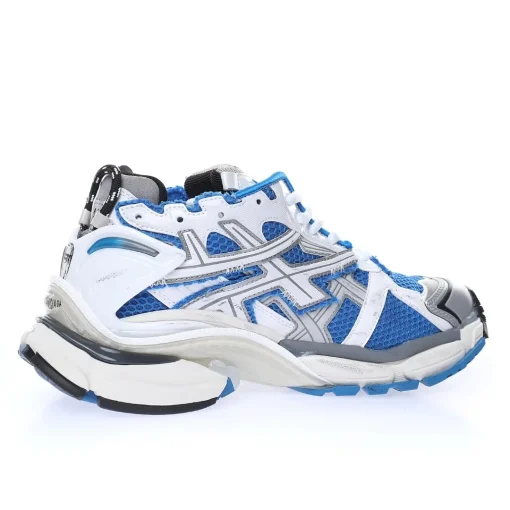 BALENCIAGA Runner Sneaker Blue and White – Iconic 90s Retro Technical Mesh Runner