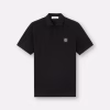 Stone Island piqué cotton polo shirt black