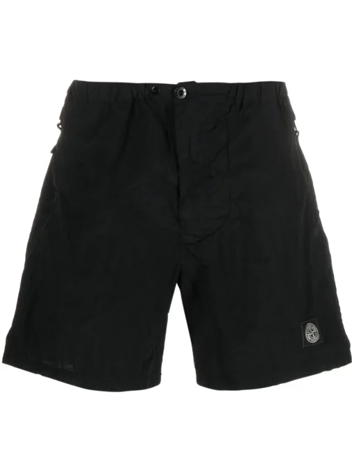 Stone Island Swim shorts with wrinkled look black