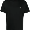 Stone Island Compass-appliqué cotton T-shirt black