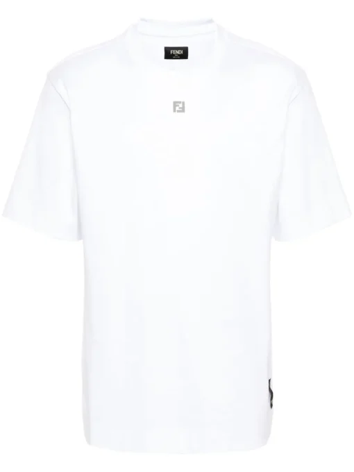FENDI FF-plaque cotton T-shirt white