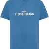 Stone Island Compass-print cotton T-shirt cornflower blue