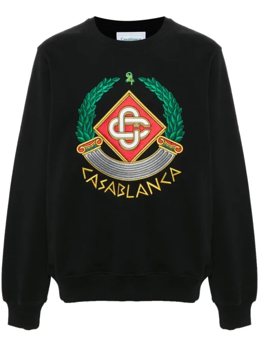Casablanca Casa Crest-Embroidered Sweatshirt Black