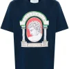 CASABLANCA logo-print T-shirt Racing green