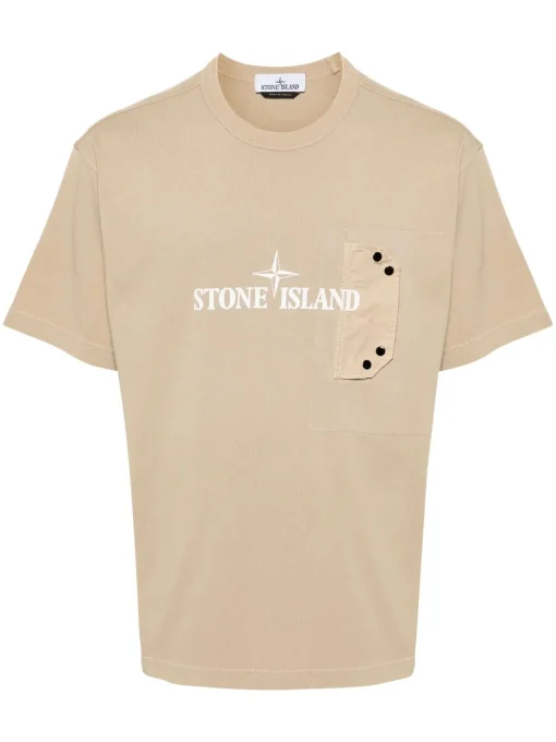 Stone Island logo-print T-shirt sand beige