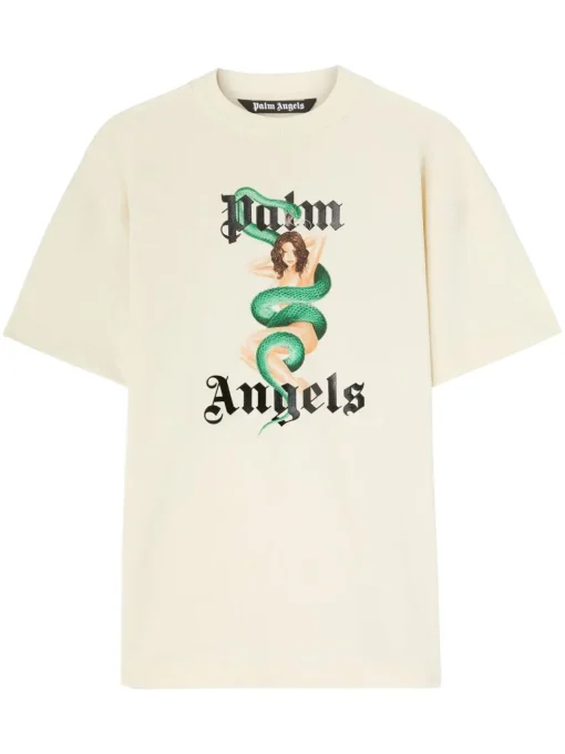 Palm Angels Pin Up T-shirt Cream White