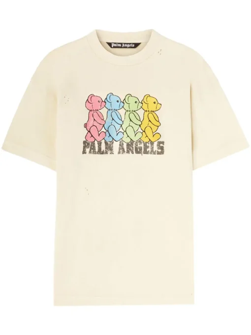 Palm Angels Crossroads Bears T-shirt ivory white