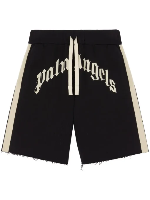 Palm Angels logo track shorts black