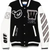 Off-White Lea varsity jacket black/white