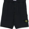 Stone Island Compass-badge track shorts black