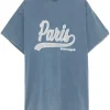 Balenciaga slogan-print T-shirt blue-grey