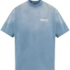Balenciaga logo-print T-shirt blue