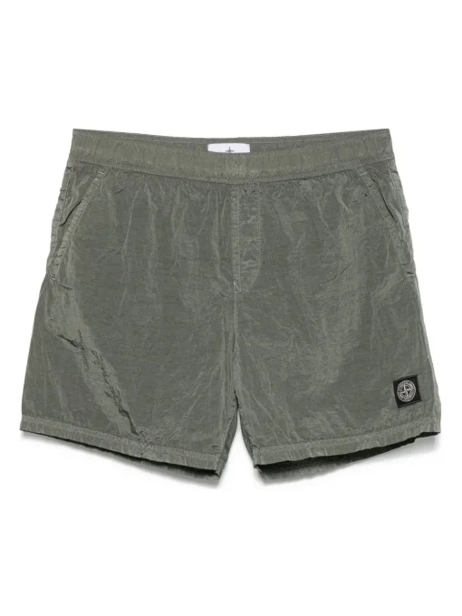 Stone Island Compass-patterned swim shorts Khaki
