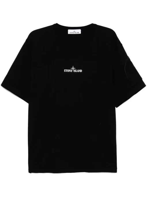Stone Island logo-print T-shirt black