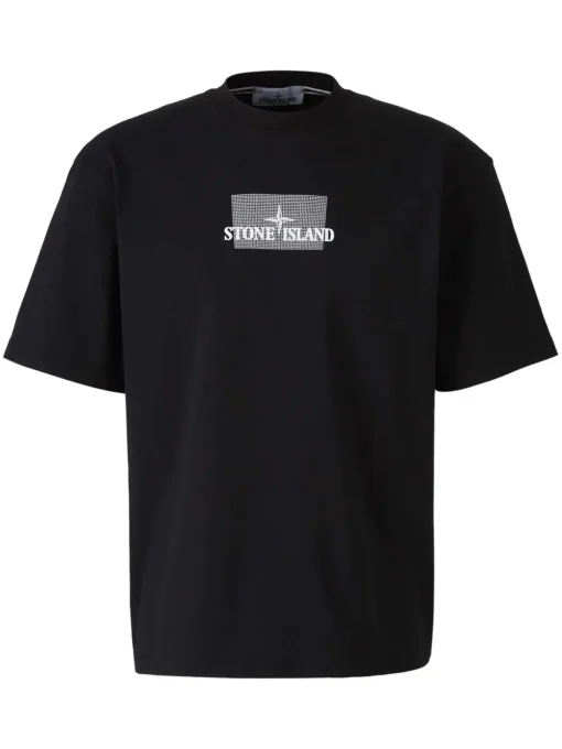 Stone Island printed cotton T-shirt black