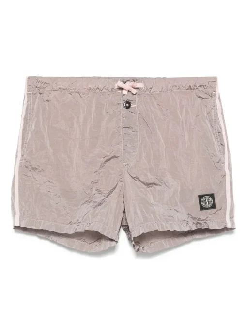 Stone Island Swim shorts with wrinkled look Light pink