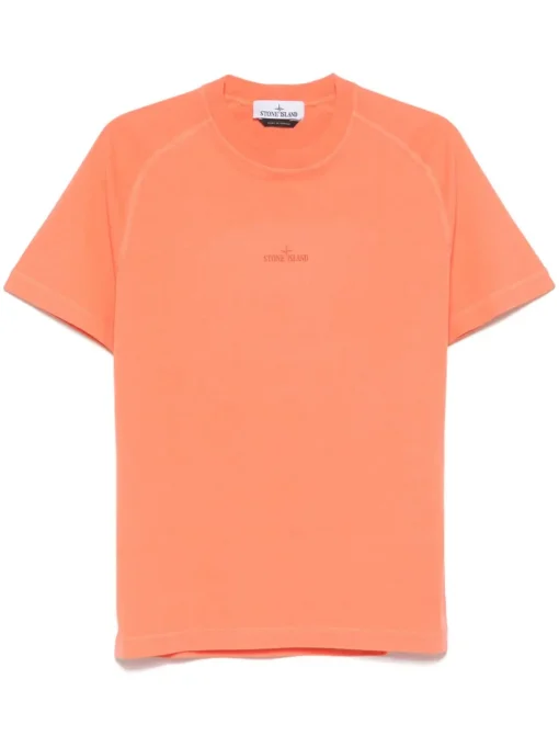 Stone Island organic-cotton jersey T-shirt light orange
